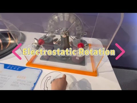 Electrostatic Rotation Physics Exhibit | Explore Charge Interaction via Static Generator Demo
