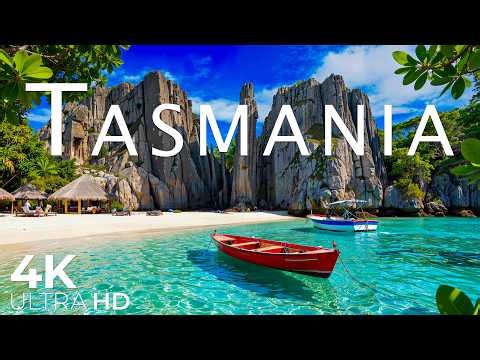 FLYING OVER TASMANIA (4K UHD) – Soothing Music Along With Beautiful Nature Video - 4K Video ULTRA HD