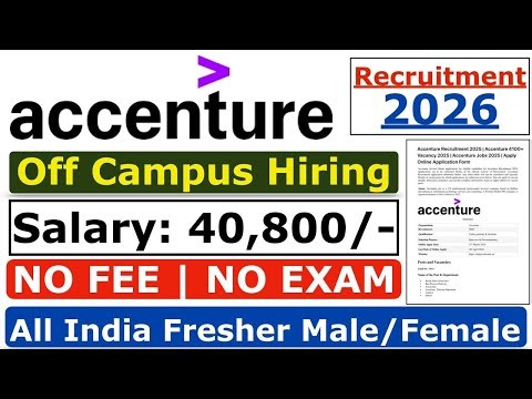 Accenture Recruitment 2026 | Hiring Freshers | Accenture Mass Hiring 2026 | Accenture Vacancy Job