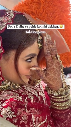 Bride Hides First Look from Everyone | Bridal Look | Beautiful Bride | Groom Reaction | Lehenga Love