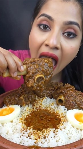 Juicy Mutton Roast And Egg Curry With Rice Mukbang Big Bite Mutton And Egg Combo Eating Show
