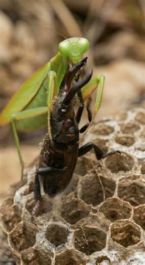 Stag Beetle vs Praying Mantis – One Brutal Move Ends It Instantly! 😱