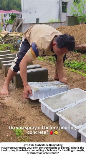 Demolding Precast Concrete Curb Stones – Clean Release for Kerbs 🧱🔨