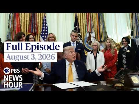 PBS News Hour live episode, August 3, 2026