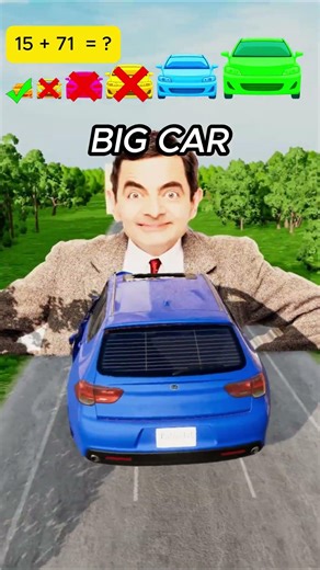 😂 Cars vs MR.Bin ❌ microcar ❌ small car ❌ normalcar ❌ big car ✅ gigant car! 🚗🔥 #beamngdrive #shorts