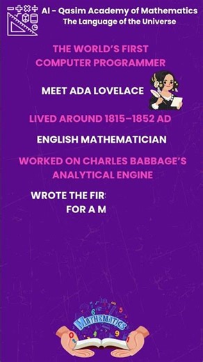 Ada Lovelace – The World's First Computer Programmer 🔥 Women in Math Monday