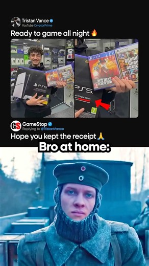 GameStop REALLY ruined his whole night 💀 #shorts #gaming #ps5 #memes⁠