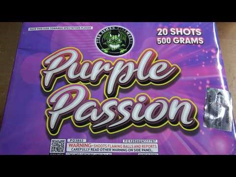 Purple Passion 20 shot 500g angled cake by Pyro Demon