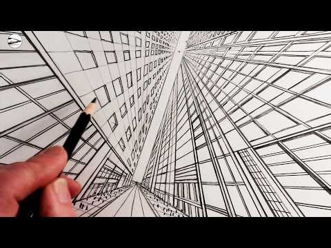 How to Draw Dramatic Perspective City Street Narrated Version