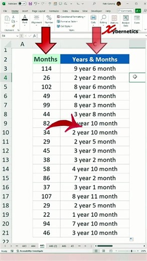 Convert Number of Months Into Years and Months in Excel - Excel Tips and Tricks