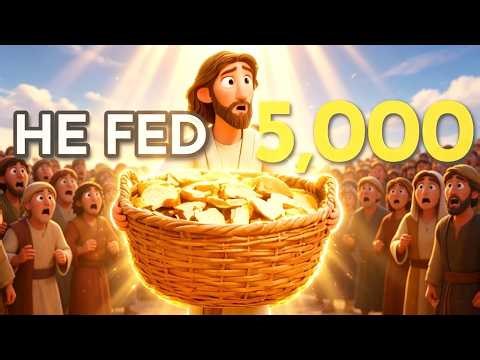 Jesus Feeds the 5000 🌙 Bible Story (5 Min)