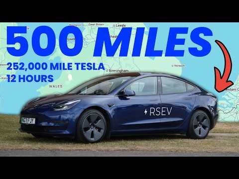 500 Miles in one day in our 252,000 mile Tesla Model 3! | VLOG