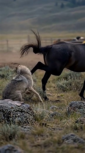 Huge Wolf Attacks Horse — One Hit Knockout! #wildliferescue #wolfattack #horserescue #wildlife #wildanimals #animalattack | Lifeline Souls
