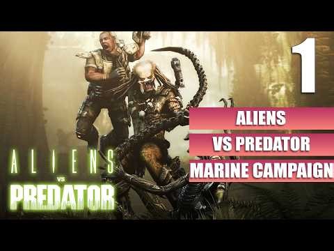 Aliens vs Predator 2010 marine campaign nightmare difficulty part 1 colony