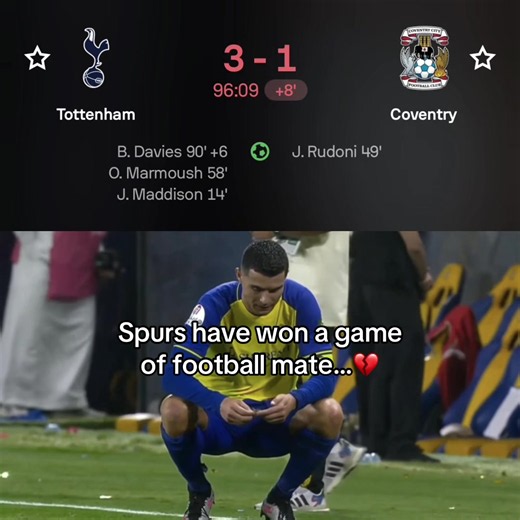 They’ve actually won a game 💔.|| #fyp #viral #spurs #coventry #premierleague || Spurs vs Coventry || || Coventry vs Spurs || || Maddison goal today || || Marmoush goal today ||