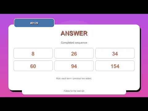 Sequence Challenge #0129 | 10 Sequence and Pattern Practice Questions