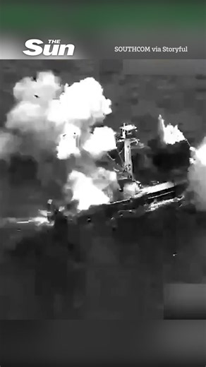 Moment US forces sink refuelling boat linked to drug trafficking