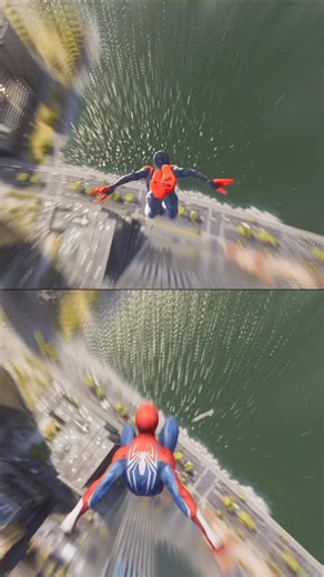 Miles Fall Damage vs Peter Fall Damage - Spider-Man 2