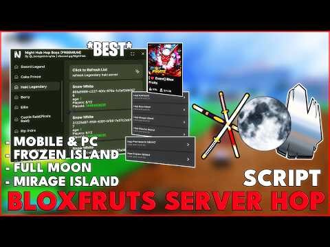 Blox Fruits Server Hop Script - FULL MOON, TTK, LEGENDARY HAKI, DOUGH KING AND MORE!