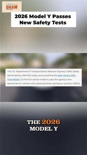 Tesla Model Y First Vehicle To Pass NHTSA's New ADAS Tests #Tesla #ModelY #TechNews