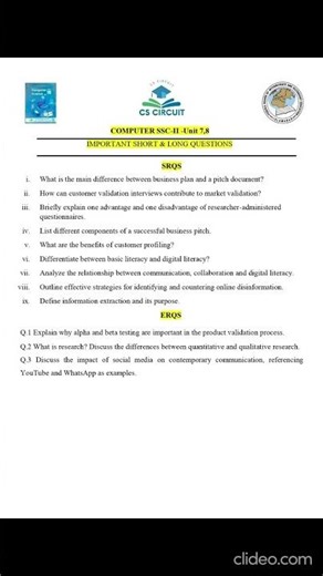 NBF Class 10 Computer New Book | Unit 7 & 8 Important Short & Long Questions | Fbise SSC II 2026