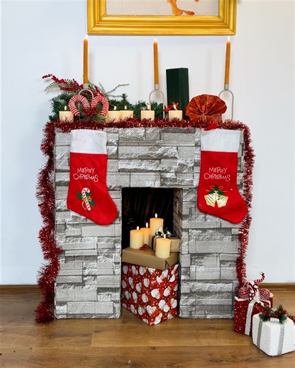 Create a cozy Christmas fireplace✨ | MetDaan DIY