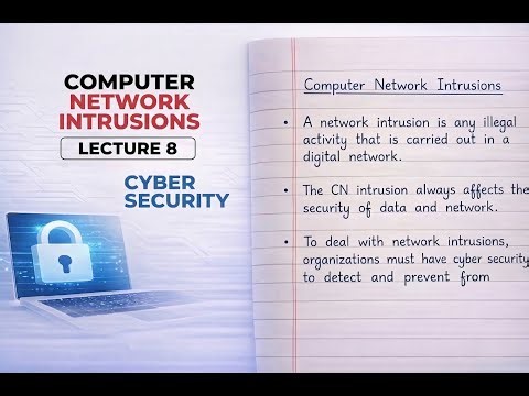 Computer network intrusion | Cyber security | lecture 8 | Exams