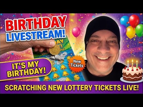 Birthday Livestream 🎉 Scratching NEW Lottery Tickets LIVE! 🎂💰