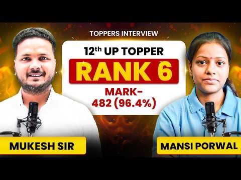 Mansi Porwal State Rank -6 | UP Board Topper Interview 2026 | 12th Topper Interview | UP Board 2026