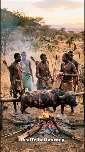 Whole Roast on a Spit! Fire Feast Starts NOW #triballife #tribalfeast #shorts