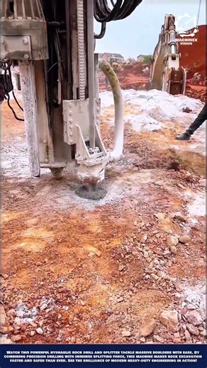Excavator Rock Breaking Machine Work for Quarry Site Excavation and Splitting