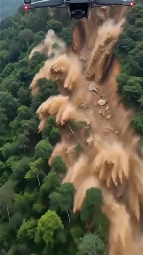Massive Landslide Sweeps Away Farms in Seconds 😱🌧️ | Nature's Fury #Shorts