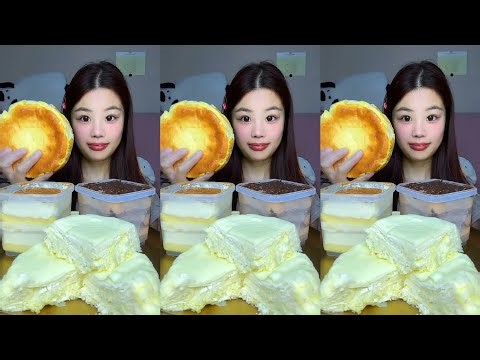 Immersive Dessert Feast 🍰 Cheesy Basque Cake & Durian Mille Crepe ASMR 