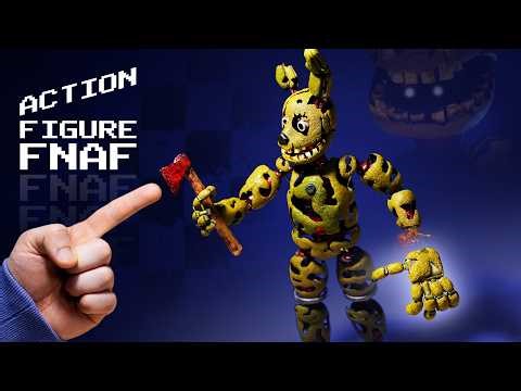 I made a fully articulated Springtrap FNAF action figure out of clay