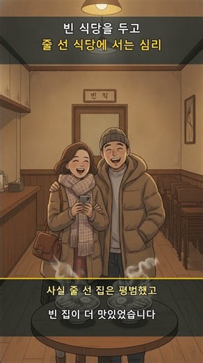 빈 식당을 두고 줄 선 식당에 서는 심리 | 심리 상식