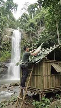 He Built a Secret Jungle Cabin Beside a Waterfall! 🌲