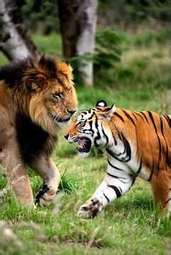 Most Intense Tiger vs Lion Face Off Ever|Face-to-Face Roar BeforeAttack|Wild Jungle Clash #ytshorts