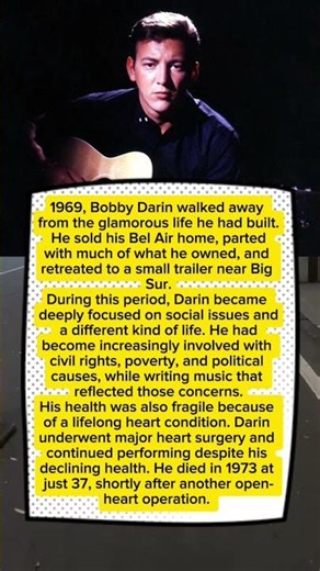 Bobby Darin Walked Away From Fame and Changed His Life Forever #shorts