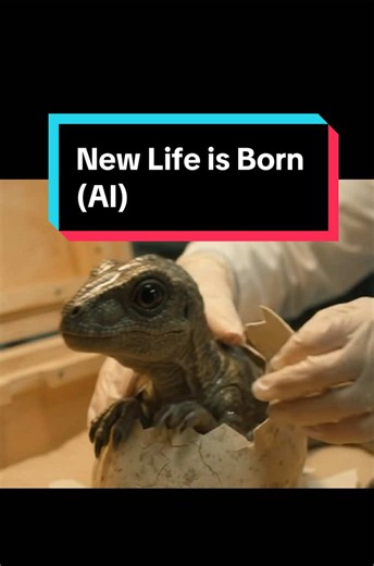 New Life is Born: AI Dinosaur Baby Raptor