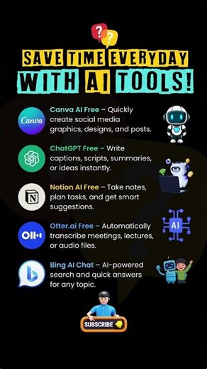 5 Free AI Tools That Will Change How You Work #aiproductivity #techtips #tech #ai #chatgpt #canva