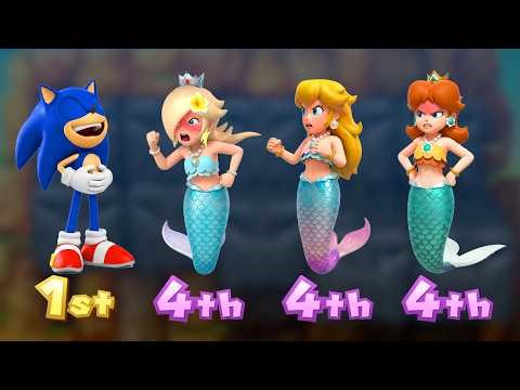 Mario Party 10 Minigames - Sonic Vs Mermaid Team (Hardest Difficulty)