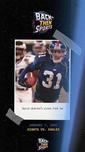 Back Then Sports on Instagram: "January 7th, 2001: Jason Sehorn with an incredible pick-six off Donovan McNabb in the NFC Divisional Round vs Eagles . . #nfl #newyorkgiants #nygiants #nflplayoffs #giants"