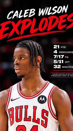 Caleb Wilson preseason highlights vs Memphis 🔥#chiccago #chicagobulls #nba #nbahighlights
