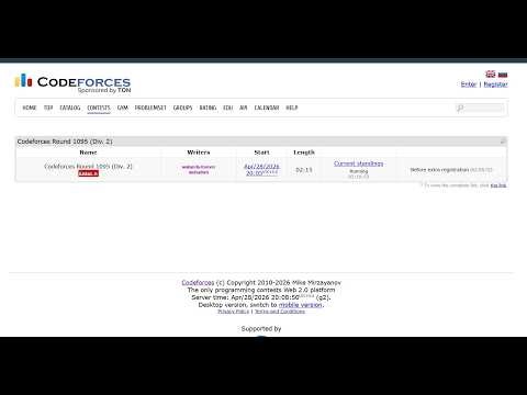 Codeforces Round 1095 (Div. 2) || #codeforces #live