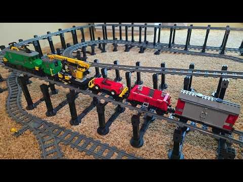 Double Layer Track! Lego Cargo Train Deluxe 7898 | Fast Turn Mountain Course.