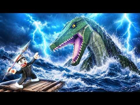 Fighting a GIANT DINOSAUR in the OCEAN!? (Prehistoric Farm)