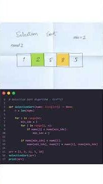 Selection Sort Algorithm Simplified 🤫 #python #coding