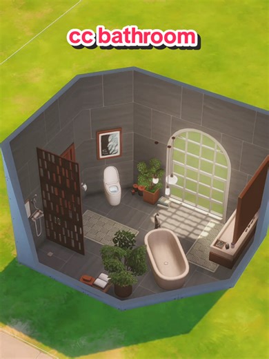 i built a cozy bathroom in the sims 4 using mostly cc by felixandre 🛁 #thesims #sims4stopmotion #sims4cc #sims4customcontent #sims4bathroom