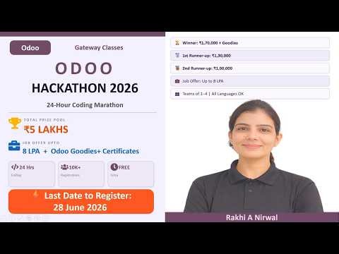 Odoo Hackathon 2026 | Free Registration, ₹5 Lakh Prize Pool,Goodies Upto to 8 LPA Hiring Opportunity