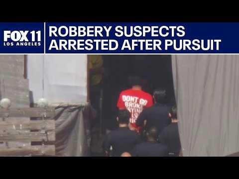Police arrest robbery suspects in DTLA after high-speed chase